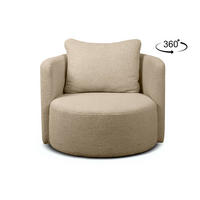 DREHSESSEL RAGGI 360° Drehfunktion mit inklusive dekorativem Kissen, Beige - Beige, Textil (92/75/94cm) - KONSIMO®
