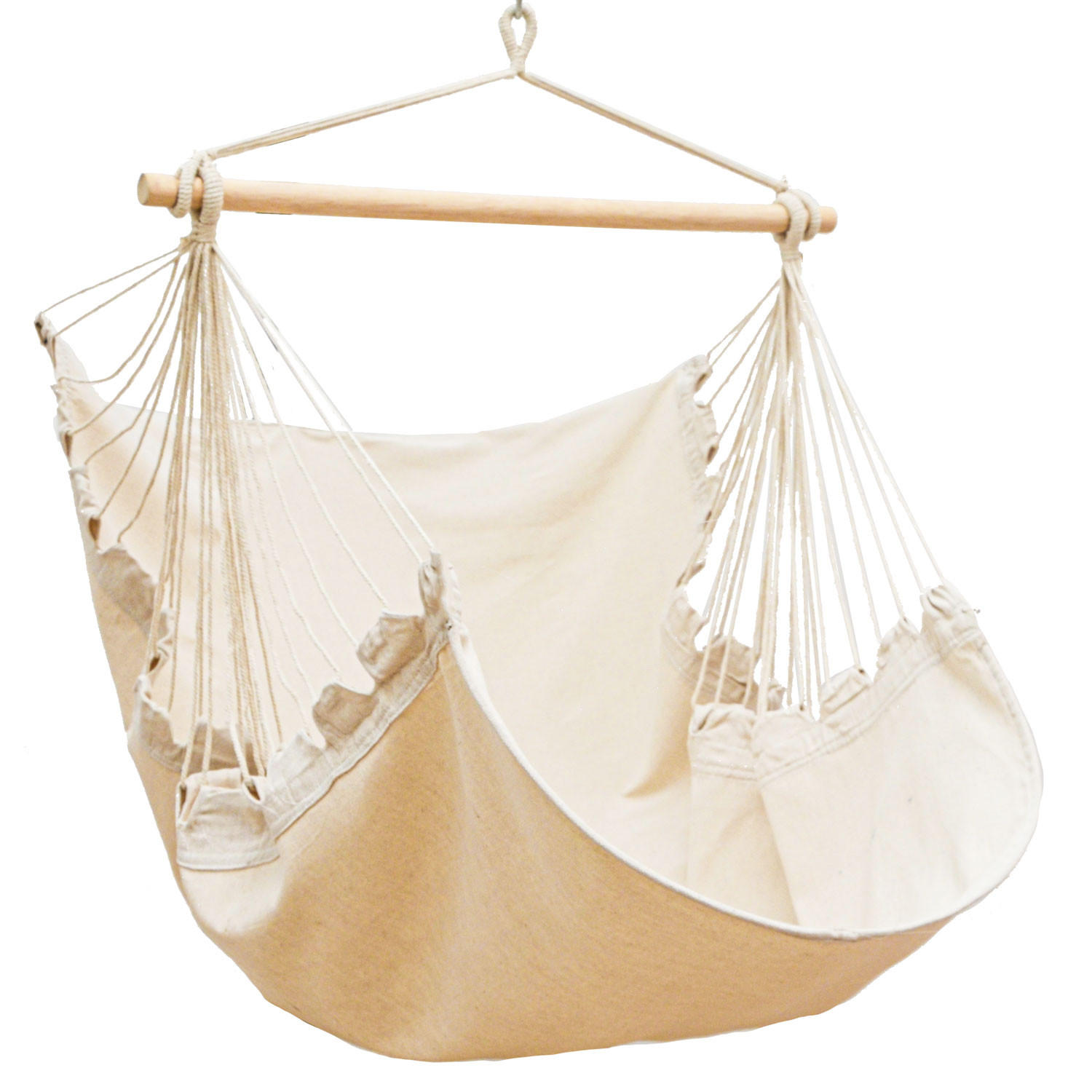 XL HÄNGESESSEL 155/125 cm Belastbar bis 100kg Beige - Beige, Textil (125/140/155cm) - Amanka