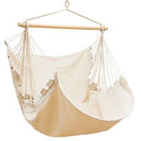 XL HÄNGESESSEL 155/125 cm Belastbar bis 100kg Beige - Beige, Textil (125/140/155cm) - Amanka