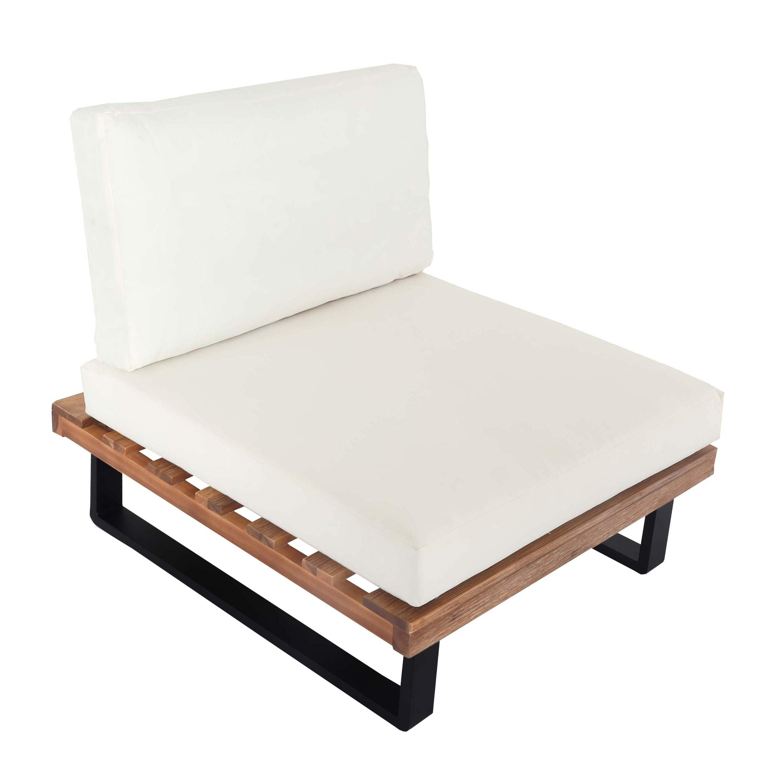 LOUNGESESSEL Garten Hellbraun Cremeweiß - Braun, Holz (82/75/82cm) - PROREGAL