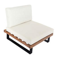 LOUNGESESSEL Garten Hellbraun Cremeweiß - Braun, Holz (82/75/82cm) - PROREGAL