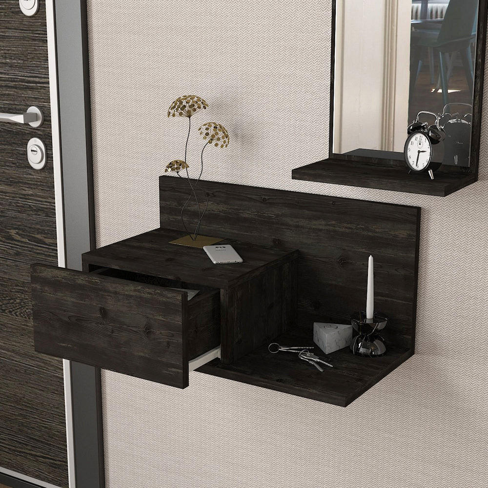 Thumbnail - moebel17 Konsolentisch, Dunkelgrau, Holzwerkstoff, Holz Optik, 1 Schubladen, 60x29.5x30 cm, Wohnzimmer, Wohnzimmertische...