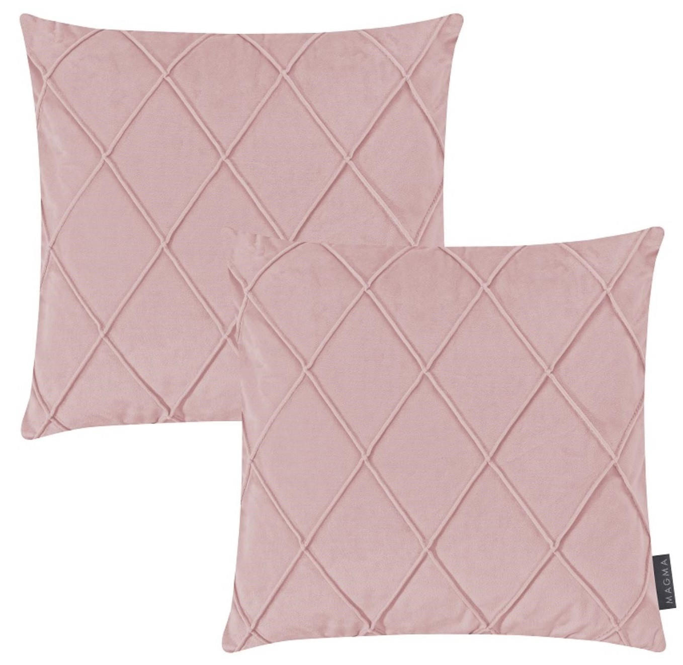 KISSENHÜLLE 2er Set Nobless Rauten 50/50 cm altrose - Altrosa, Textil (50/50cm) - Magma Heimtexx