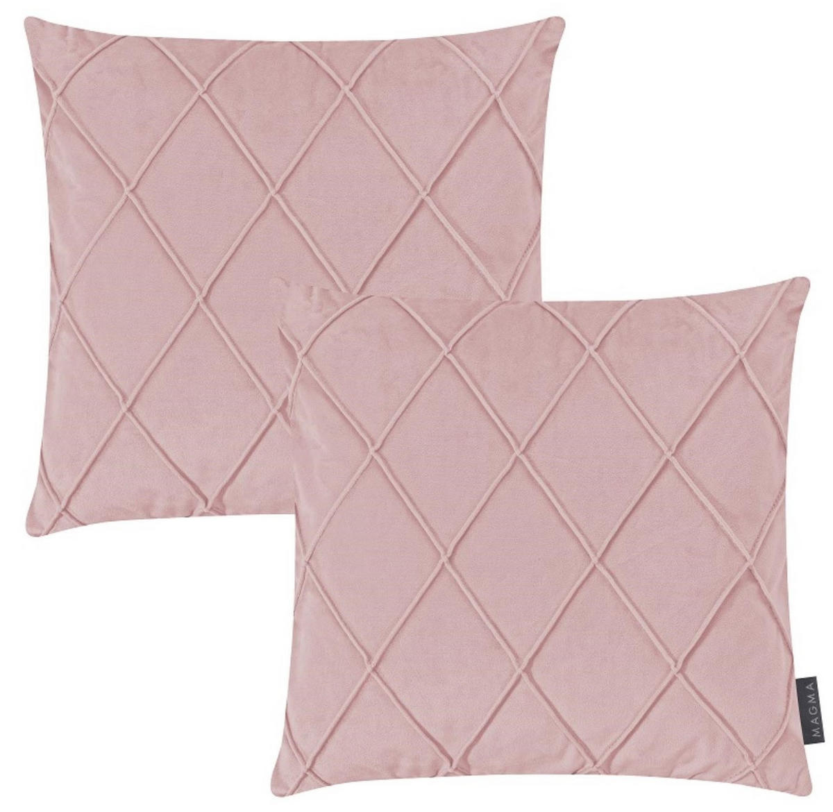 KISSENHÜLLE 2er Set Nobless Rauten 40/40 cm altrose - Altrosa, Textil (40/40cm) - Magma Heimtexx