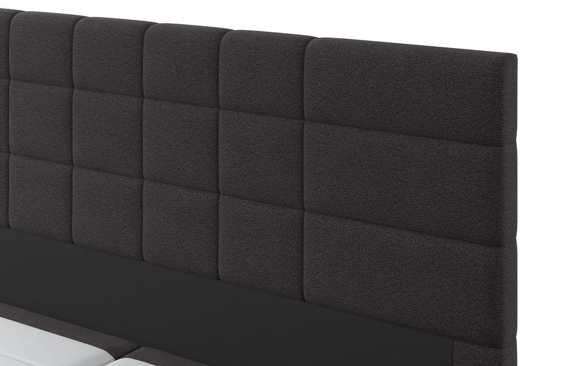 BOXBETT 140/160/180x200 – inkl. Topper, 7‑Zonen Taschenfederkern-Matratze, New York-Stoff - Anthrazit/Schwarz, Holz/Kunststoff (140/200cm) - Cotta