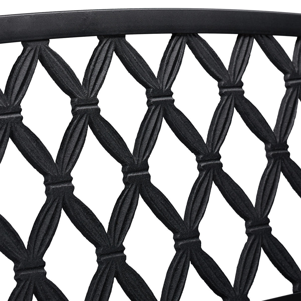GARTENBANK - Schwarz, Metall (127.5/86.5/58.5cm) - Relaxdays