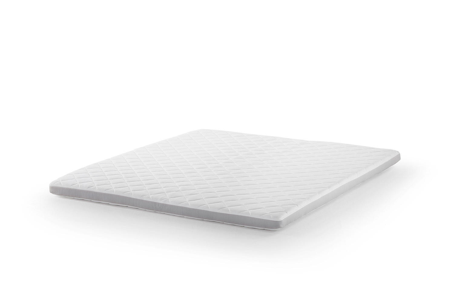 TOPPER KARO-KLIMA GEL-SCHAUM SOLO Weiß - Weiß, Textil (180/200cm) - KAWOLA