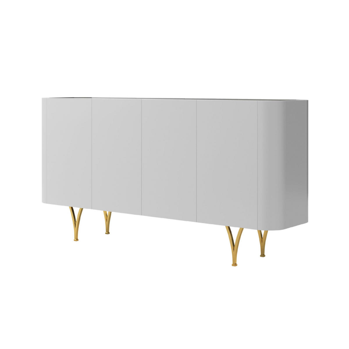 SIDEBOARD Monza, Grau/Schwarz/Gold - Goldfarben/Schwarz, Holzwerkstoff/Metall (160.3/82.6/40cm) - Dancan