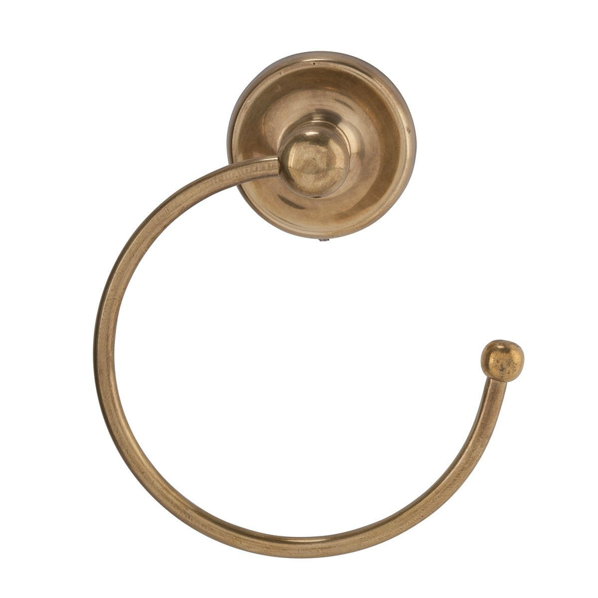 VÄGGMONTERAD handdukskrok i mässing - Guldfärgad, Metall (8/17/8cm) - Signature