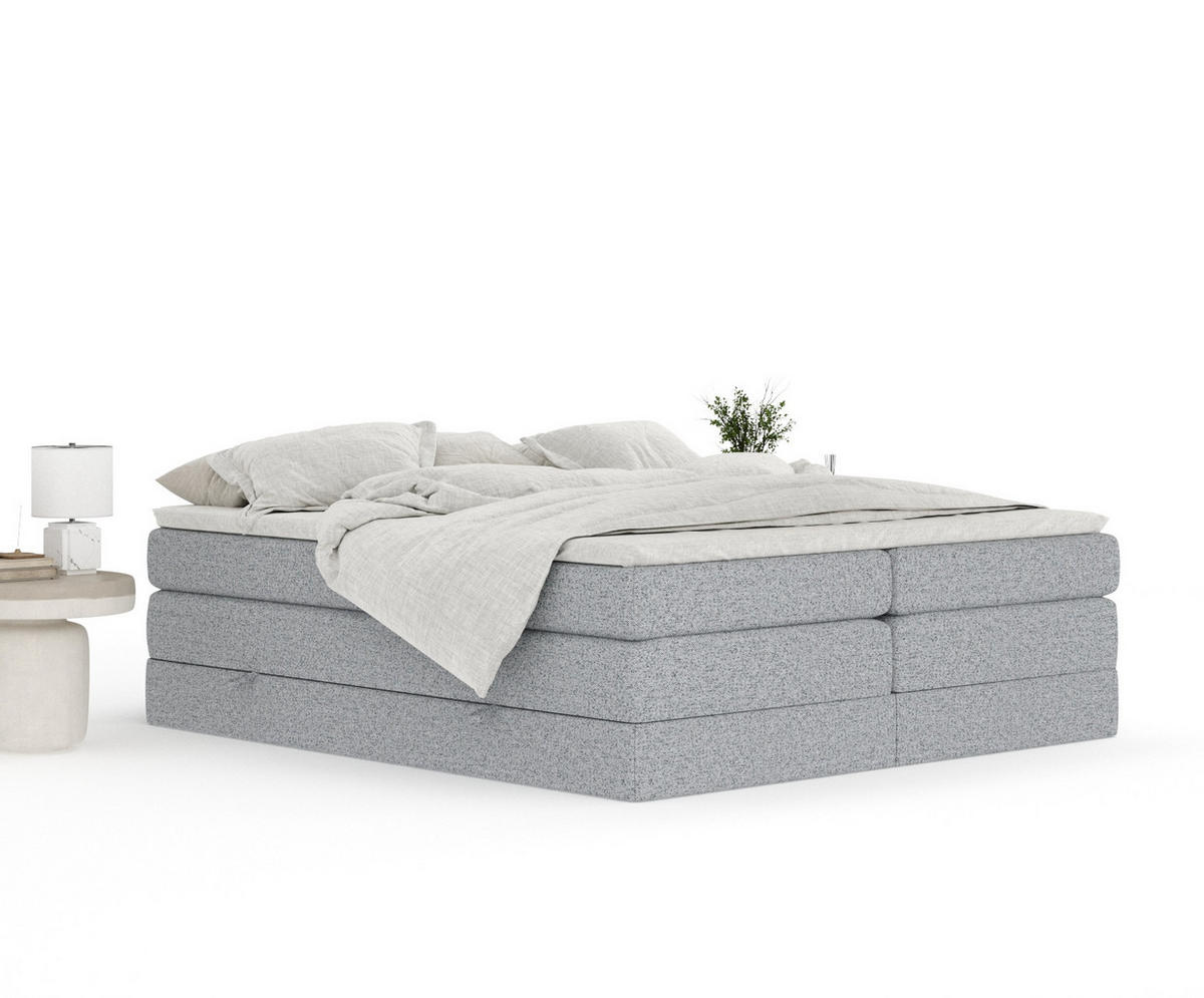 BOXSPRINGBETT Juniper Grau 180/200 cm - Schwarz/Grau, Holz/Holzwerkstoff (180/200cm) - Maison de Reve