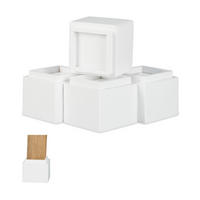 4XMÖBELERHÖHER - Weiß, Holz (11.5/10/11.5cm) - Relaxdays
