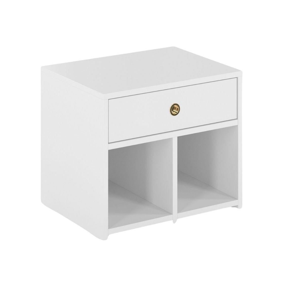 SCHRANK Mirage, mit goldenem Griff, Weiß - Weiß, Holzwerkstoff (54.1/40/46.2cm) - Dancan