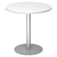 PAUSENTISCH klein STF 80/80/74,5 cm in Weiß/Silberfarben - Silberfarben/Weiß, Holzwerkstoff (80/80/74.5cm) - bümö