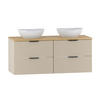 DOPPELWASCHTISCH 120.6cm Astrid Kaschmir und Holz - Beige, Holzwerkstoff (120.6/52.2/46.5cm) - Petits-meubles