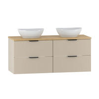 DOPPELWASCHTISCH 120.6cm Astrid Kaschmir und Holz - Beige, Holzwerkstoff (120.6/52.2/46.5cm) - Petits-meubles