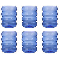 TRINKGLÄSER (6er Set) Hoop 350 ml - Blau, Glas (0.35L) - Butlers