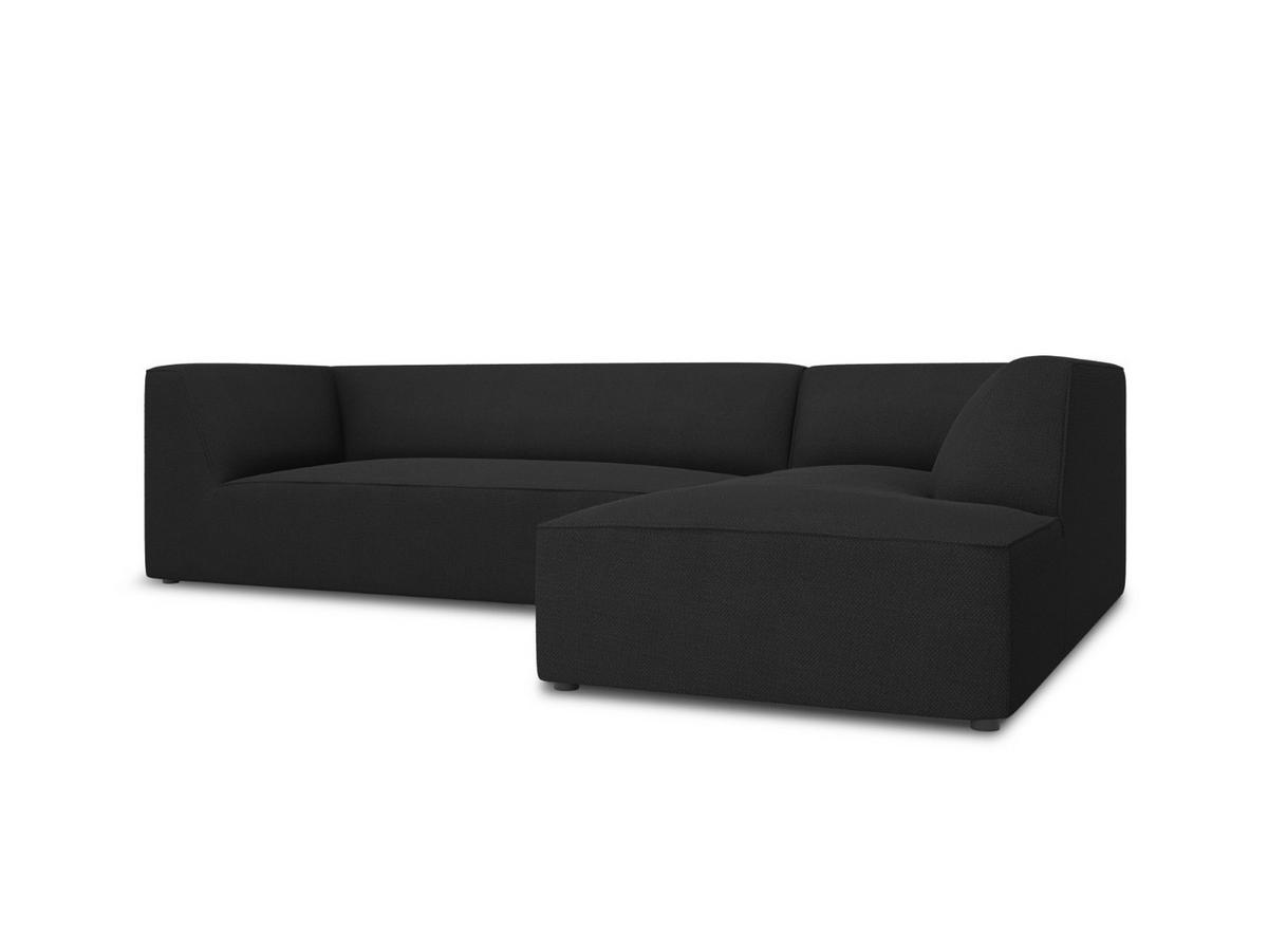ECKSOFA rechts Ruby aus strukturiertem Stoff schwarz 4 Sitzplätze - Schwarz, Textil (180/273cm) - Micadoni