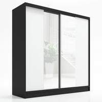 SCHWEBETÜRENSCHRANK 200 CM DUO Farbe:Schwarz | weiß - Schwarz/Weiß, Holzwerkstoff (200/215/60cm) - A&J MöbelLand