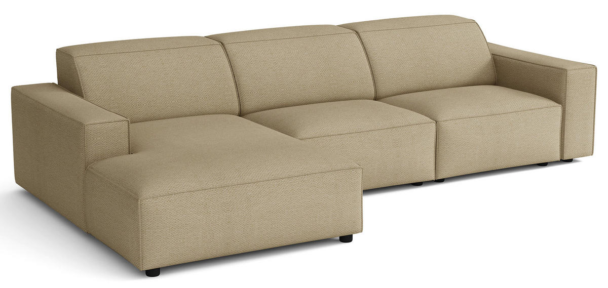 ROHOVÁ pohovka Sellmo, 287 cm - čierna/cappuccino, textil/plast (292/166cm) - Selsey