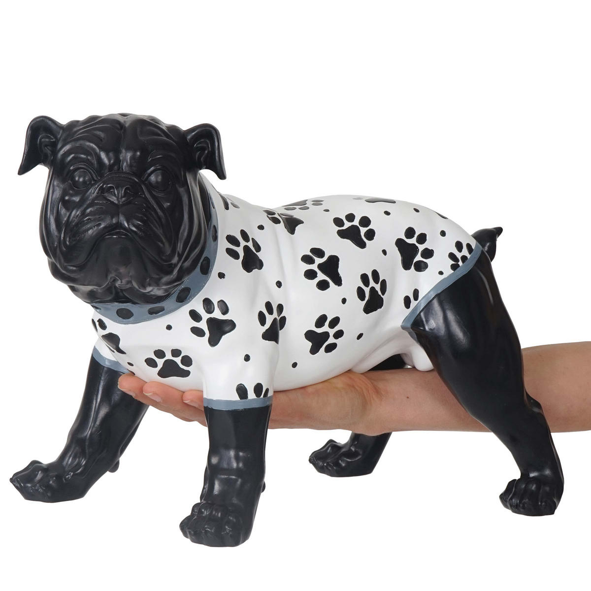 DEKO FIGUR BULLDOGGE Schwarz - Schwarz, Stein (21/25/19cm) - MCW