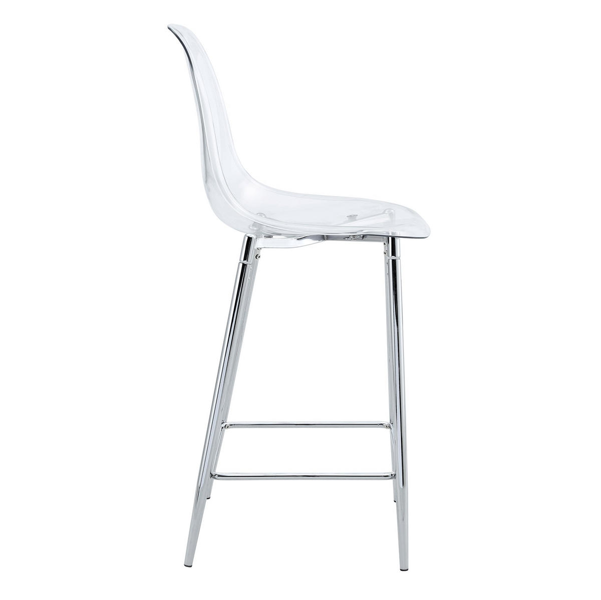 BARHOCKER 2er-Set Transparent Metallgestell Silber - Silberfarben, Metall (45/102/51.3cm) - Meubliv