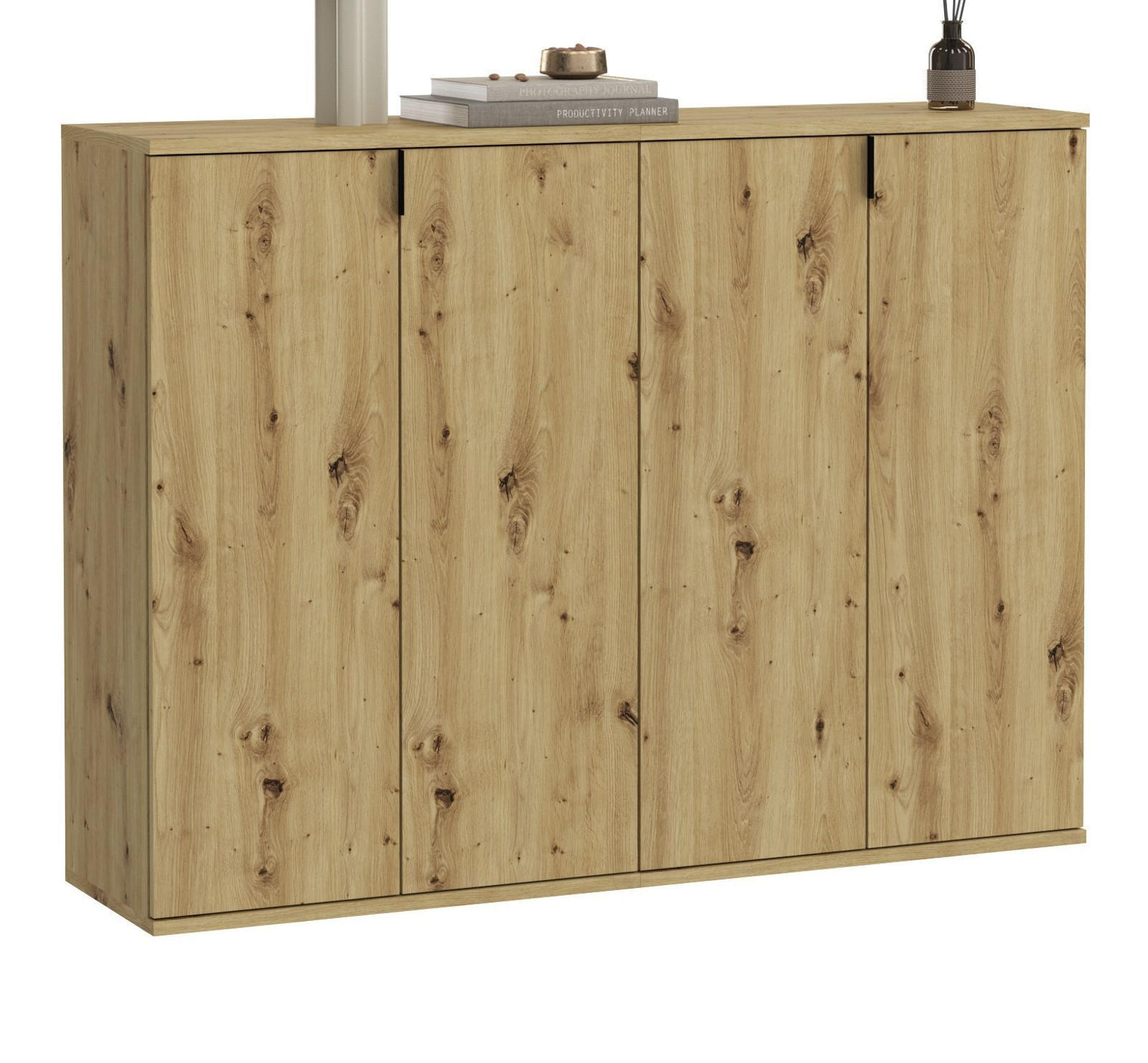 Thumbnail - Inn.Furn Kommode, Eiche Artisan, Metall, Nachbildung, Uni, Holz Optik, 10 Fächer, Rechteckig, 122x99x34 cm, FSC Mix, Gar...