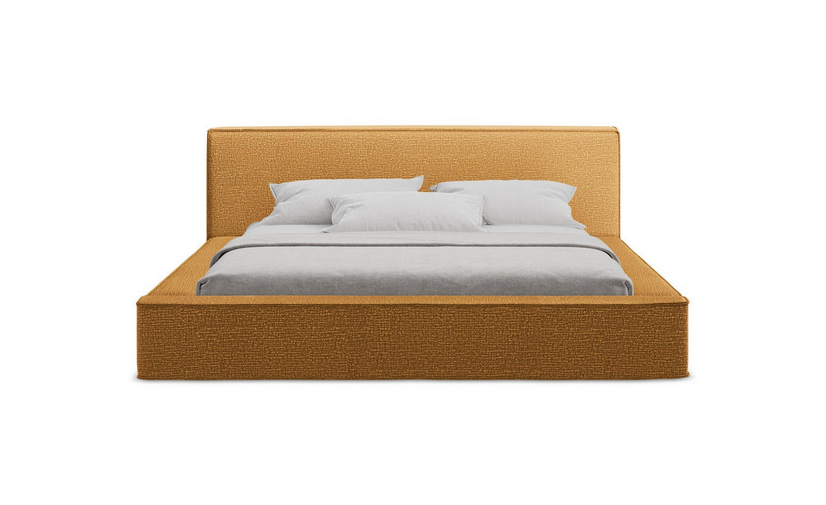 POLSTERBETT mit Bettkasten und Lattenrost 180x240 Gelb - Currygelb/Gelb, Kunststoff/Textil (140/200cm) - Makamii