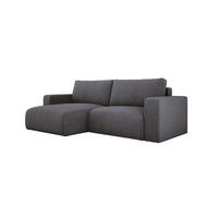 ECKSOFA Carl L-förmig Schlaffunktion und Bettkasten weicher Cordstoff flexibel stellbar lose Rückenkissen freistehend LINKS 143x247x83cm Grey - Grau, Holz/Textil (143/247cm) - DomoHome