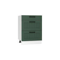 UNTERSCHRANK D60S3 - Arvion - 3 Schubladen für effiziente Organisation - Grün, Holz/Metall (60/82/52.4cm) - ROYAL24_MARKT