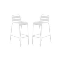 GARTENBAR - 2 -Sitzer - Stahl - weiß - MIRMANDE - Weiß, Metall - Vente-Unique