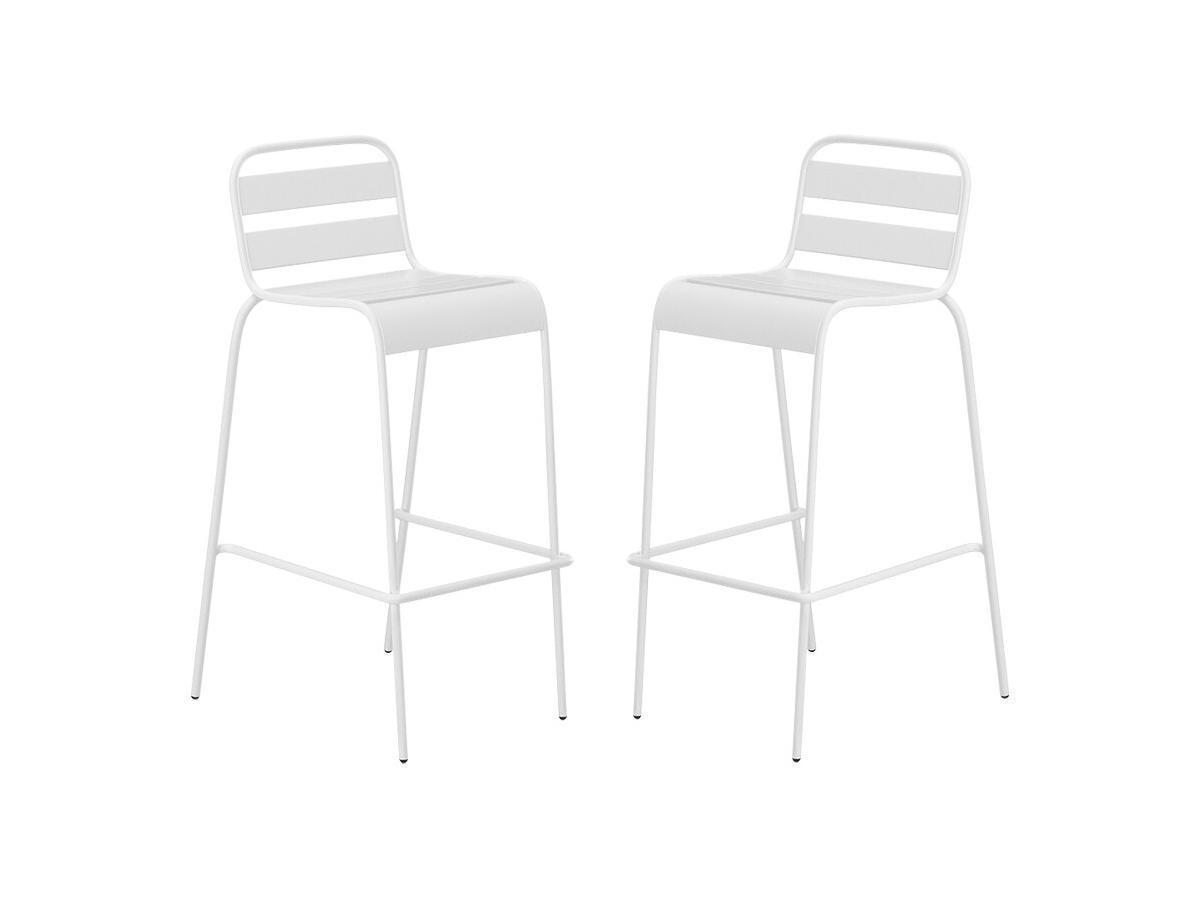 GARTENBAR - 2 -Sitzer - Stahl - weiß - MIRMANDE - Weiß, Metall - Vente-Unique