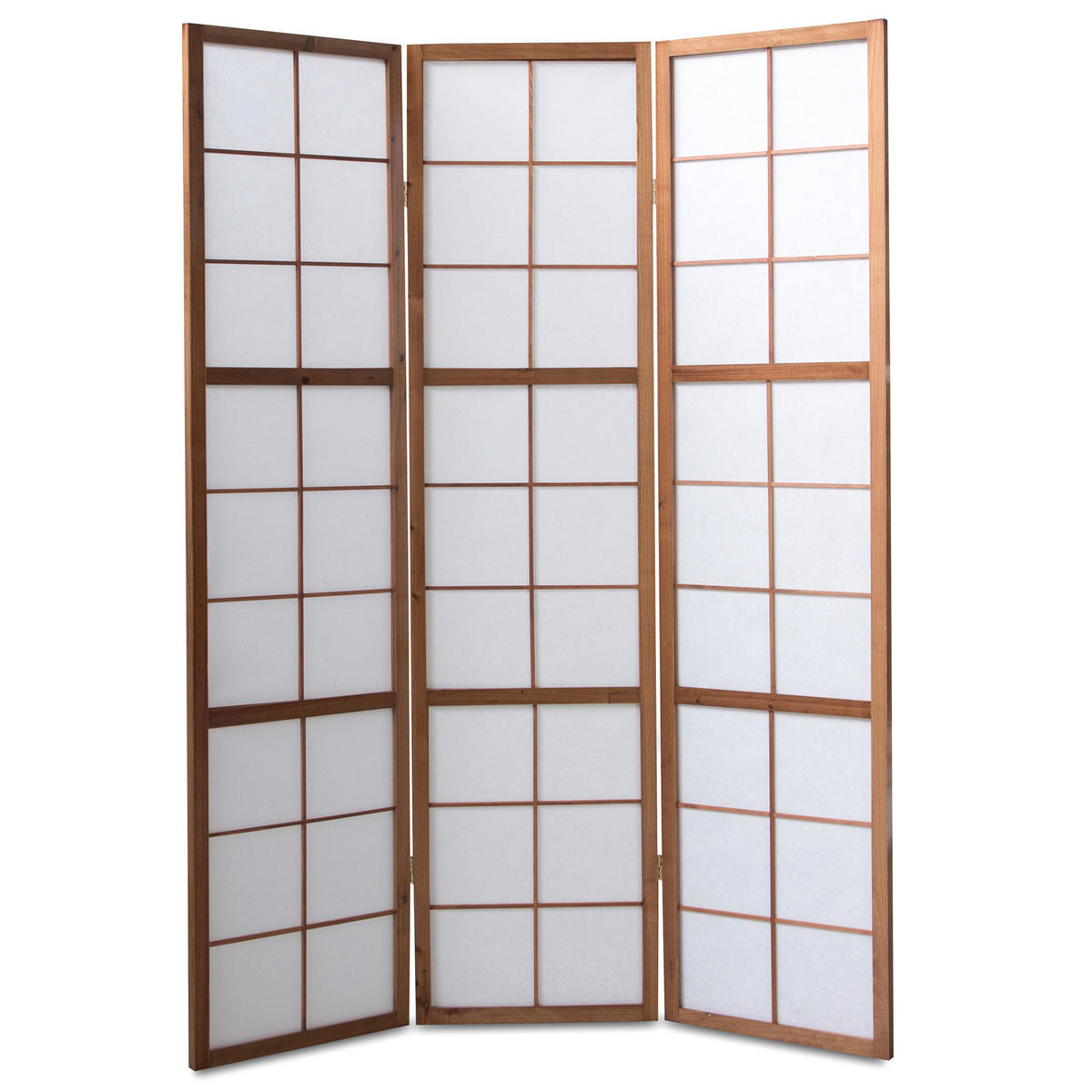 PARAVENT 3-tlg. 132/175 cm Braun Shoji - Braun, Holz (132/175/2cm) - Homestyle4u
