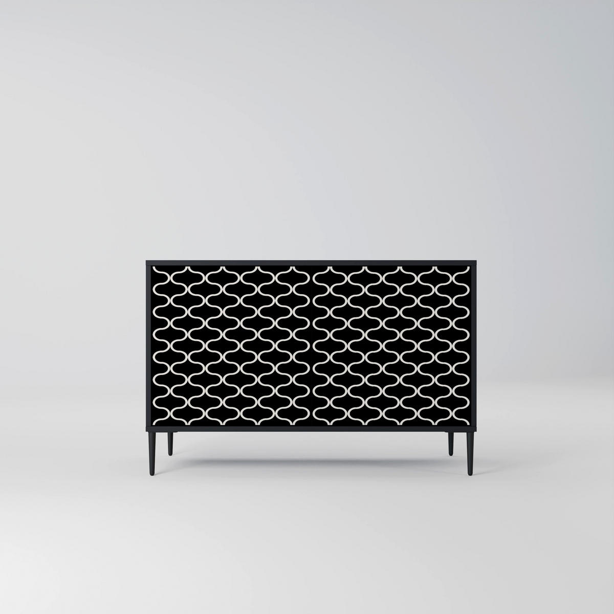 SIDEBOARD TESSELATED BLACKNESS, Eicheneffekt, 111x42x77,5 cm, 2 Türen - Eichefarben/Buchefarben, Holzwerkstoff/Buchenholz (111/77.5/42cm) - SpaceRebels