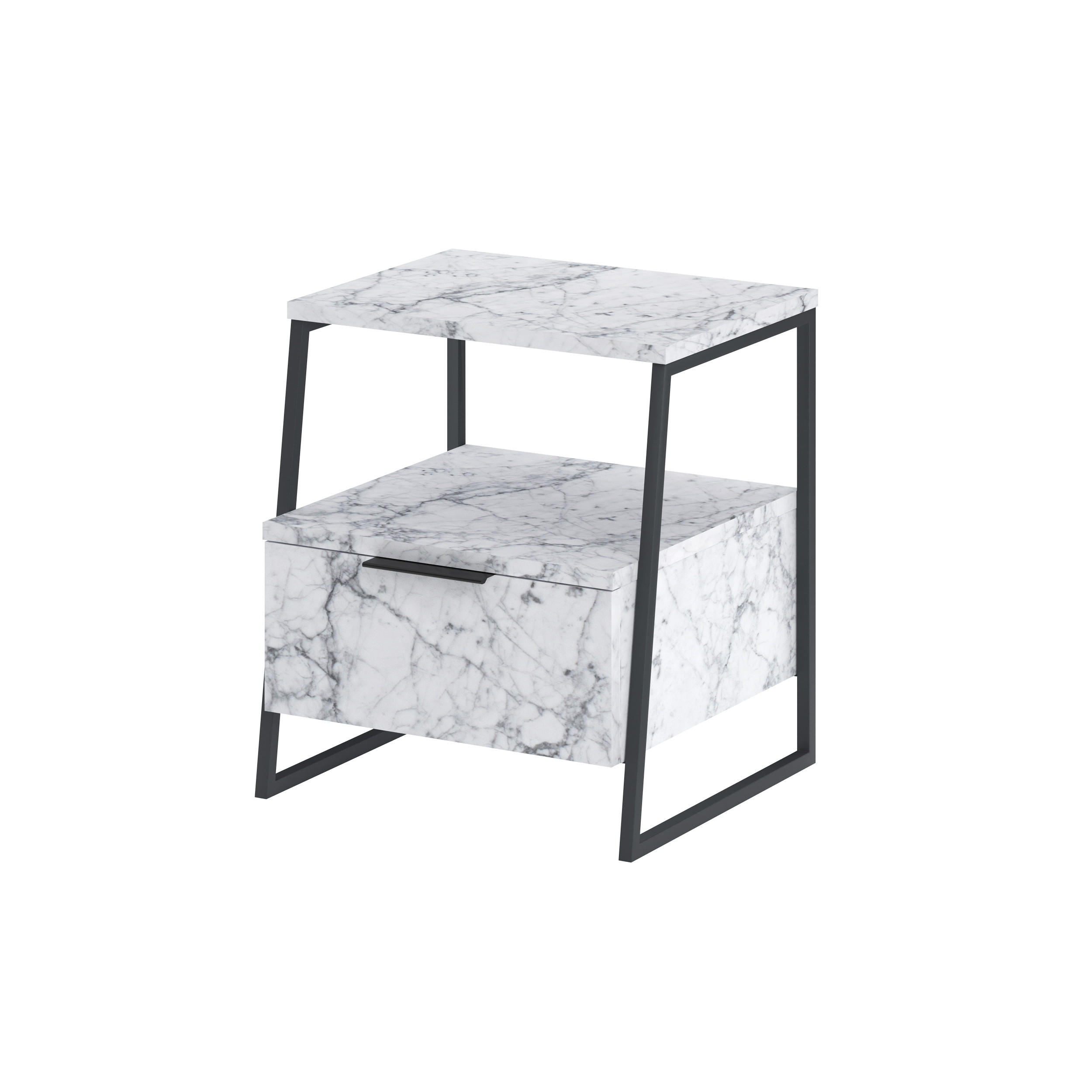 Decortie Nachttisch Hellgrau 45x50x33.4 cm