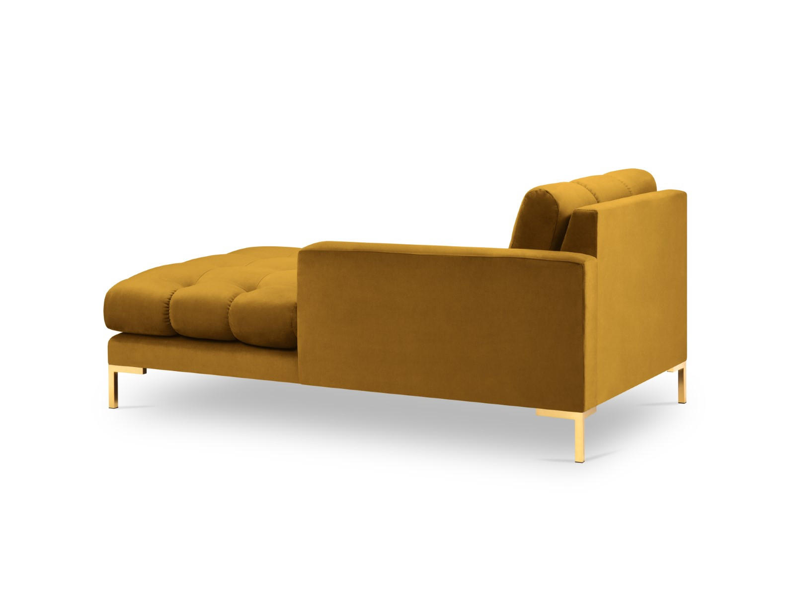 CHAISELONGUE rechts Mamaia aus Samt gelb - Gelb, Textil (102/75/185cm) - Micadoni