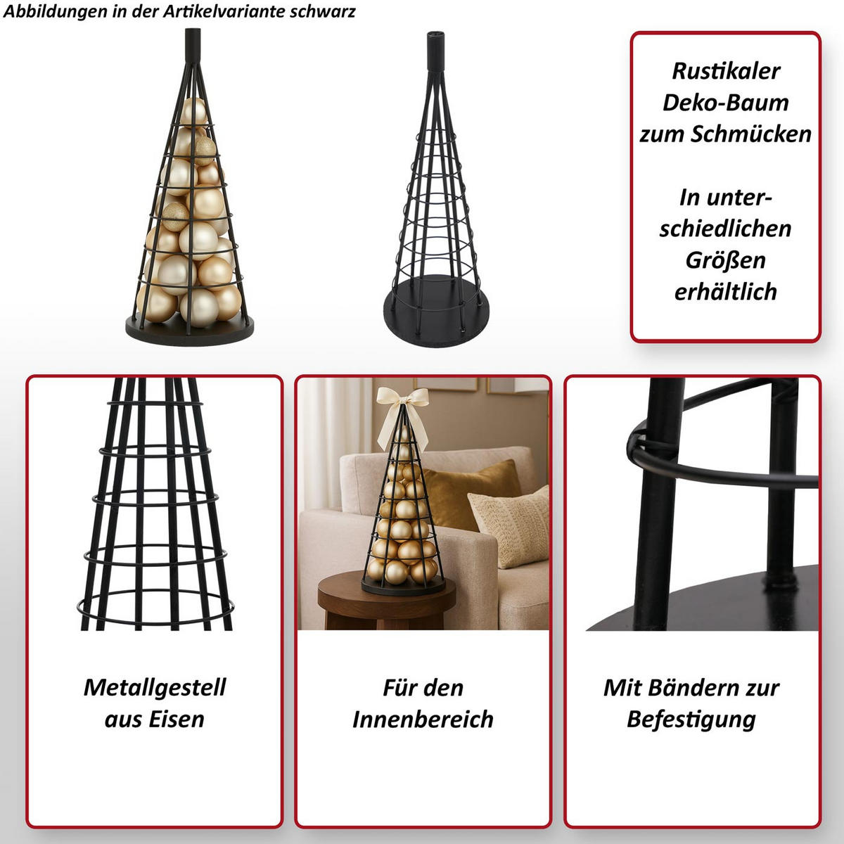 DEKO-BAUM Gold - Goldfarben, Metall (60cm) - MCW