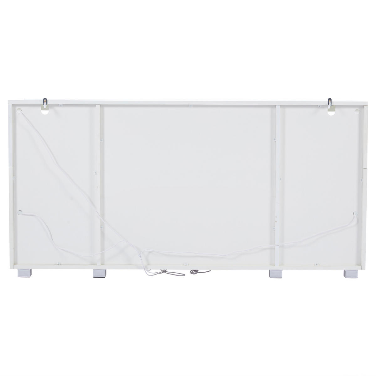 SIDEBOARD, LED, 3 Fächer, Glas, Weiß, 140x40x70cm - Weiß, Holzwerkstoff (40/70/140cm) - FLIEKS