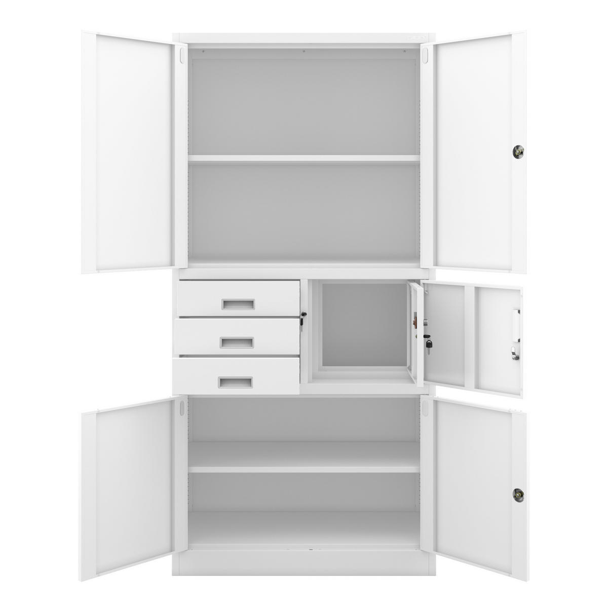 AKTENSCHRANK FILIP II 185x90x40 cm - Weiß, Metall (90/185/40cm) - Jan Nowak