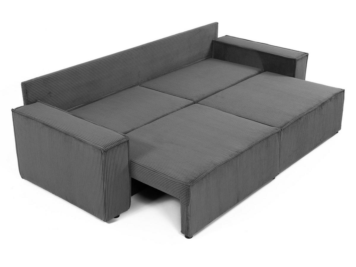 SCHLAFSOFA Karl mit L-Funktion - Creme/Schwarz, Holz/Kunststoff (245/82/139cm) - MIRJAN24