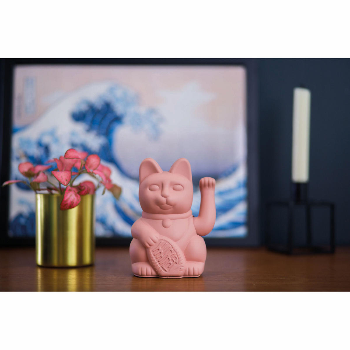 WINKEKATZE Lucky Cat, Kunststoff, Pink, ca. 15 cm - Pink, Kunststoff (10.5/15/8.5cm) - Donkey Products