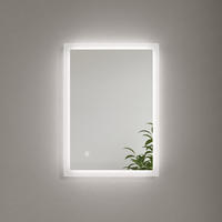 BADSPIEGEL mit Touch-Schalter Beleuchtung 70/50/3,5 cm - Weiß, Glas (50/3.5/70cm) - EMKE