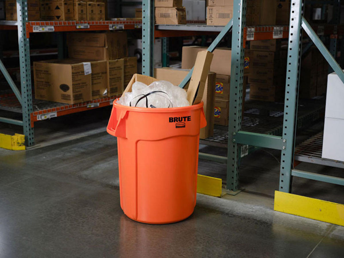 MÜLLEIMER 121,1 Liter 69,2x63,5x55,5 cm Kunststoff Orange - Orange, Metall (63.5/69.2/55.5cm) - PROREGAL