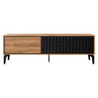 TV-LOWBOARD Ella 190 - Schwarz/Braun, Holzwerkstoff/Metall (190/60/40cm) - MIRJAN24