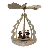 PYRAMIDE Waldfiguren für 3 Teelichter 23/23/27 cm - Multicolor, Holz (23/27/23cm)