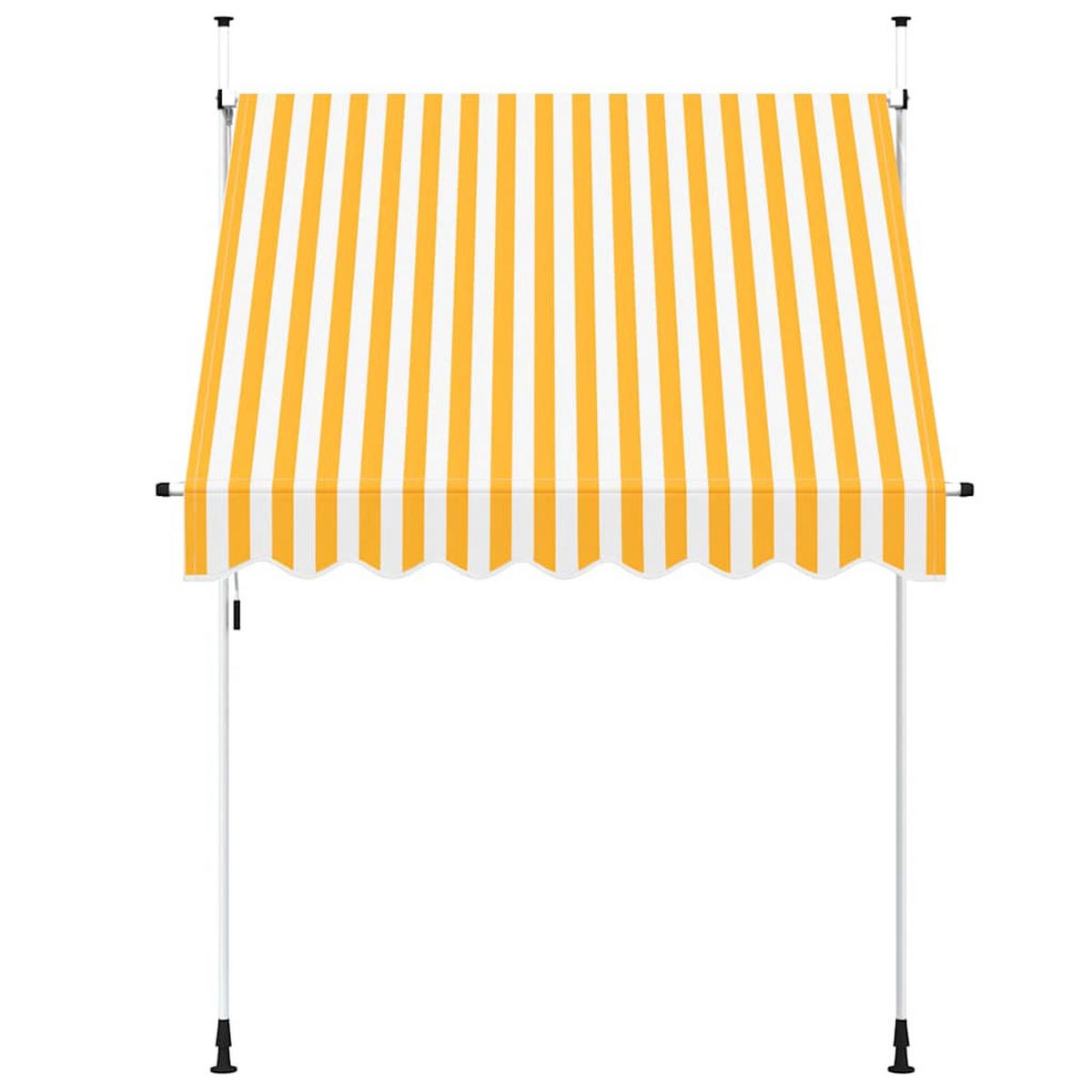 EINZIEHBARE Markise Handbetrieben 200 Cm Orange/Weiß Gestreift - Orange, Textil (200/1/1cm) - vidaXL