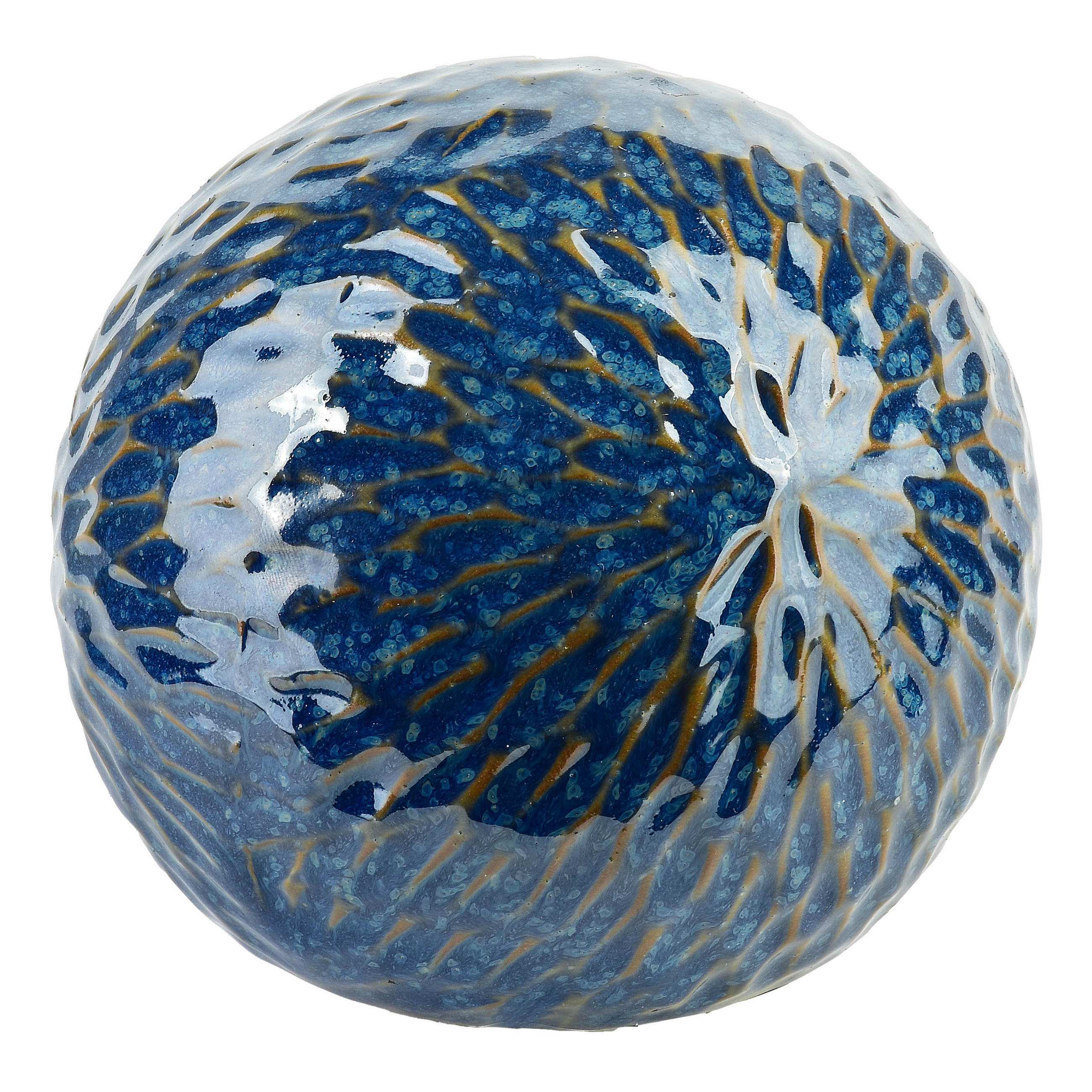 DEKO-KUGEL Saggio Blau 12/12/11 cm Keramik - Blau, Keramik (12/11/12cm) - Mondex