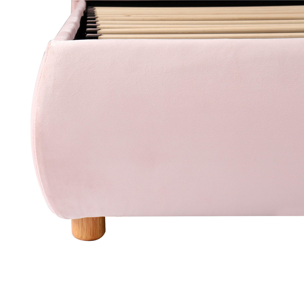 POLSTERBETT aus Samt 90x200 cm in Rosa mit Hydraulik-Stauraum - Rosa, Textil (90/200cm) - Modfu