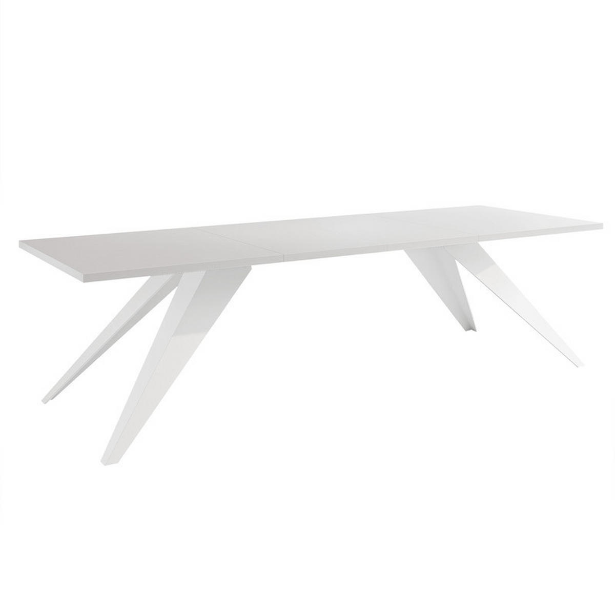 AUSZIEHTISCH XANDRO 160/90/76 cm mit Metallgestell, Weiß - Weiß, Holzwerkstoff/Metall (90/160/76cm) - Idohome