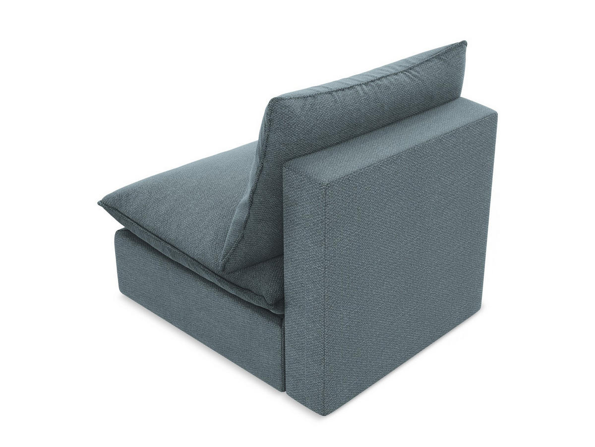 SOFAELEMENT Bouclé Stoff Blau - Pastellblau/Schwarz, Holzwerkstoff/Kunststoff (75/77/90cm) - Makamii