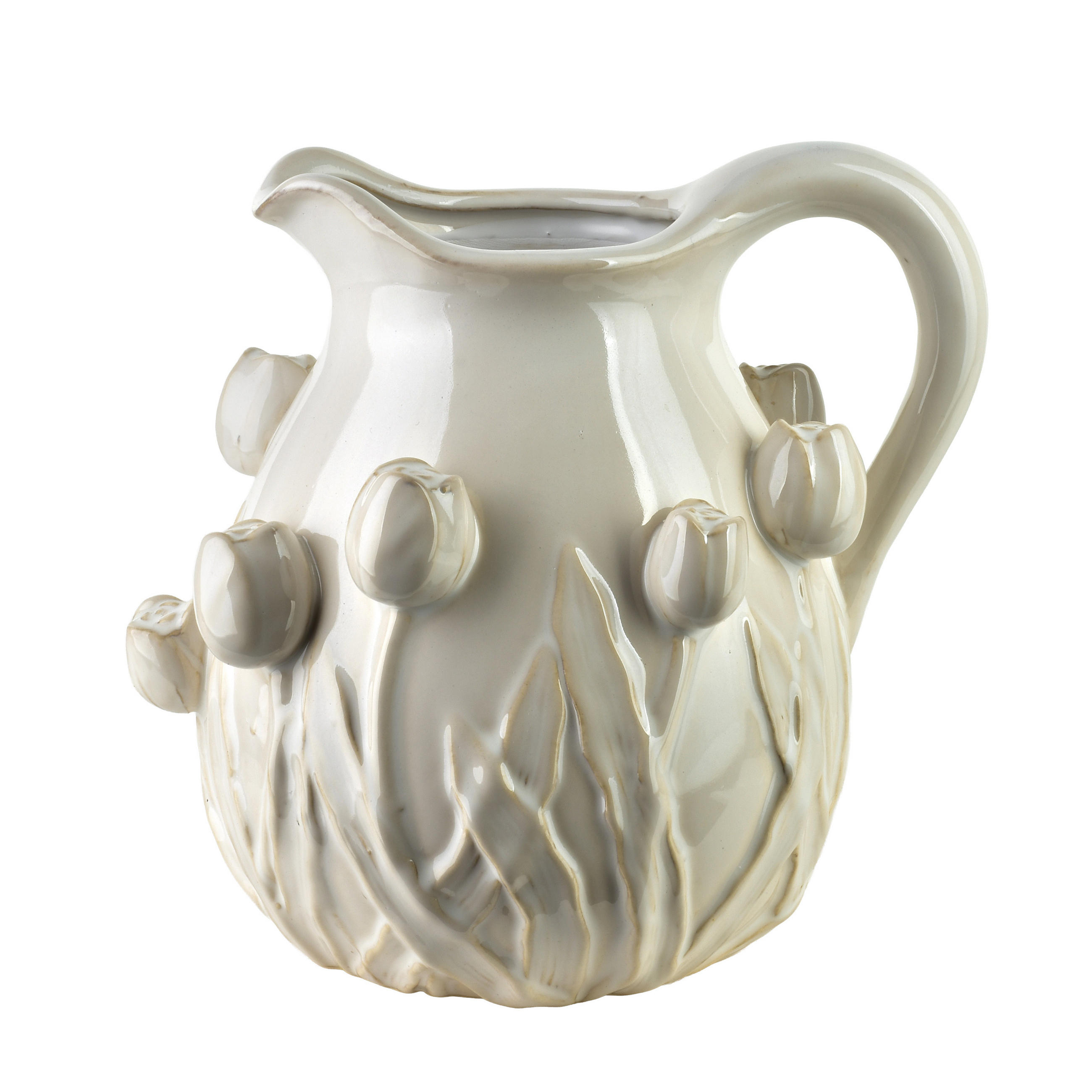 VASE EVAM 19/19/20,5cm Creme Keramik - Beige, Keramik (20.5cm) - Mondex